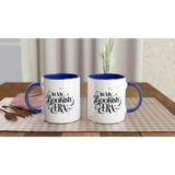 In My Bookish Era white ceramic mug with blue inside, perfect for coffee and hot beverages, dishwasher and microwave safe.