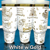 Books and Coffee Tumbler Laser-Engraved Insulated Cup Gift
