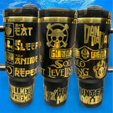 Eat Sleep Anime Repeat Tumbler Laser-Engraved Insulated Cup Gift