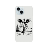 In My Fantasy Era Flexi phone case featuring a dragon and silhouette design, offering modern protection for your phone.