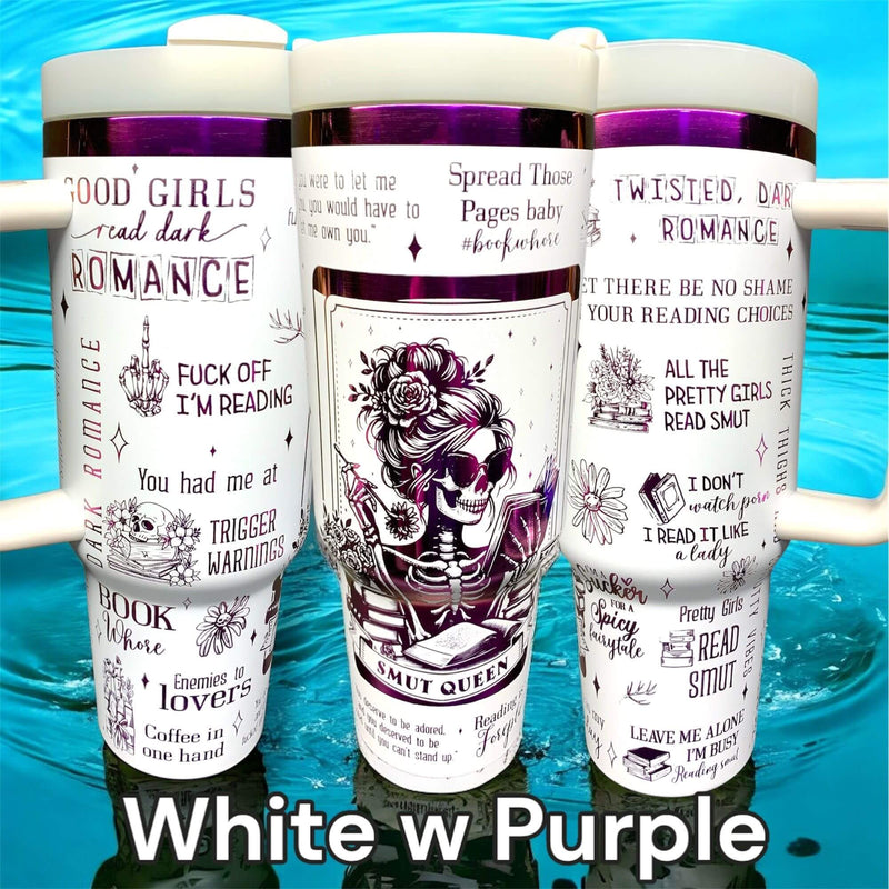 Book Smut Queen NSFW Tumbler Laser-Engraved Insulated Cup Gift