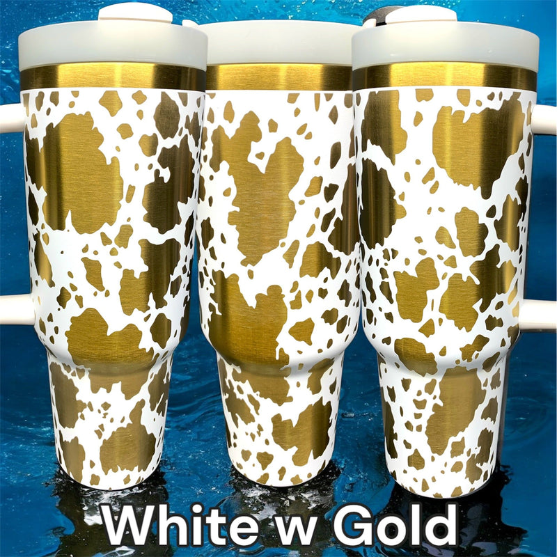 Cow Hide Tumbler Country Cowgirl Tumbler Laser-Engraved Insulated Cup Gift