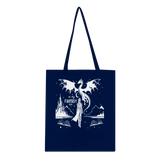 In My Fantasy Era tote bag featuring a dragon and fantasy elements, made from eco-friendly 100% cotton.