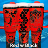 Onyx Storm Fourth Wing Tumbler Laser-Engraved Insulated Cup Gift