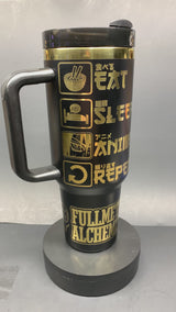 Eat Sleep Anime Repeat Tumbler Laser-Engraved Insulated Cup Gift