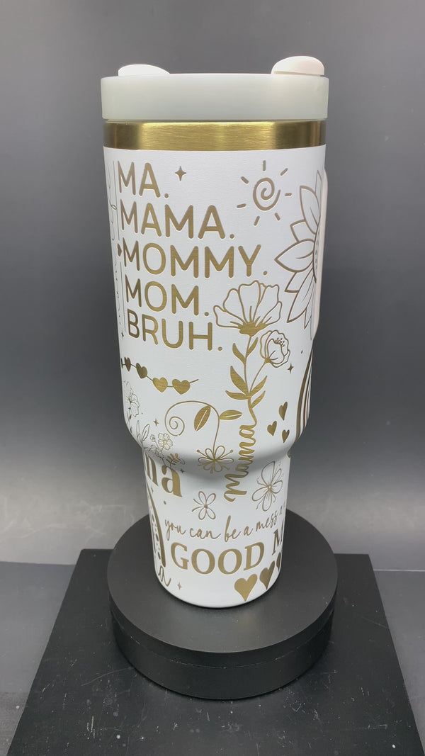 Mom Mother's Day Tumbler Laser-Engraved Insulated Cup Gift